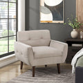 Brown Accent Chair Upholstered Velvet Cushion Seat Back Tufted Contemporary Living Room Furniture 1Pc
