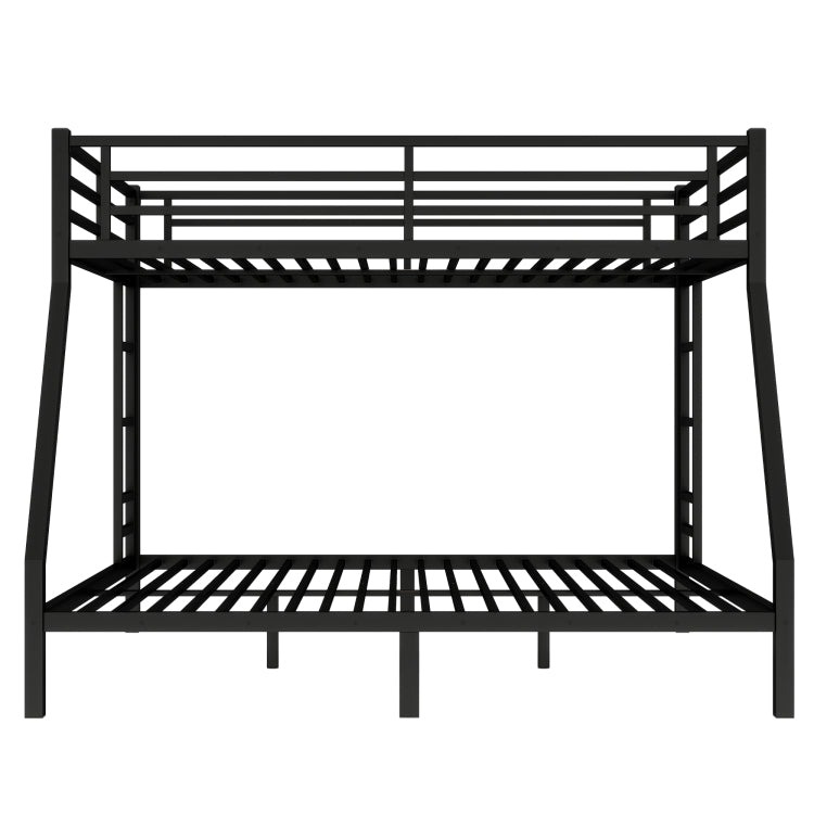Metal Queen Over King Bunk Bed For Teens And Adults,Space Saving Noise Reduced No Box Spring Needed, Black