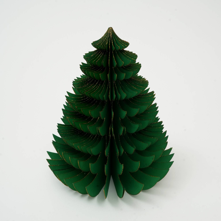 Handmade Green Paper Tree Festive Holiday D Cor 10.62X10.62X13"