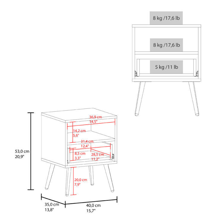 Kechi Nightstand White Macadamia