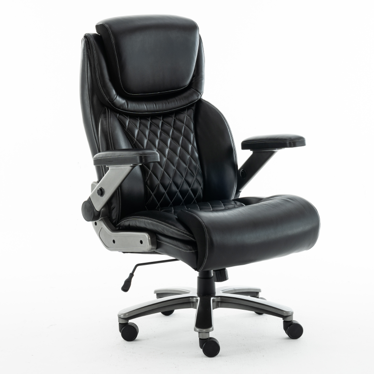 Office Chair, 500 Lbs Ergonomic Big And Tall Computer Desk Chair, High Back Executive With Adjustable Headrest, 3D Reversible Armrests, Silent Wheels For Home, Office, Gaming Black