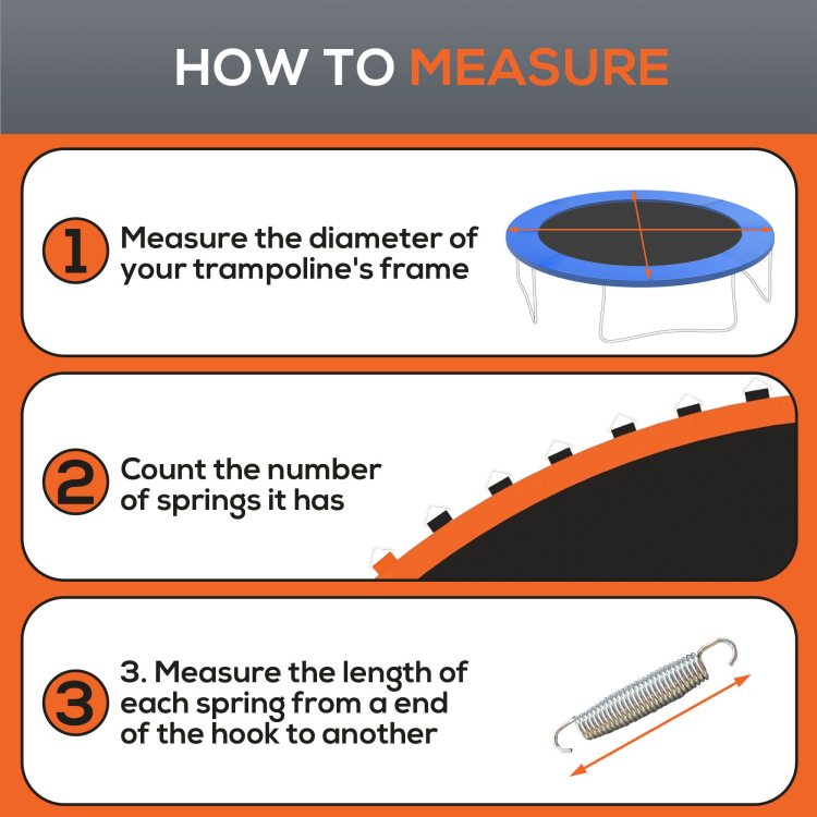 Soozier Trampoline Replacement Mat, Fits 12' Trampoline With 72 V Hooks & 5.5" Springs, Trampoline Mat With 8 Rows Of Stitching & Spring Pull Tool Spring & Frame Not Included , Orange