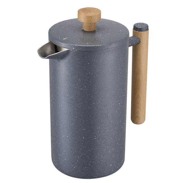 French Press Coffee Maker 34 Oz Stainless Steel French Coffee Press Black
