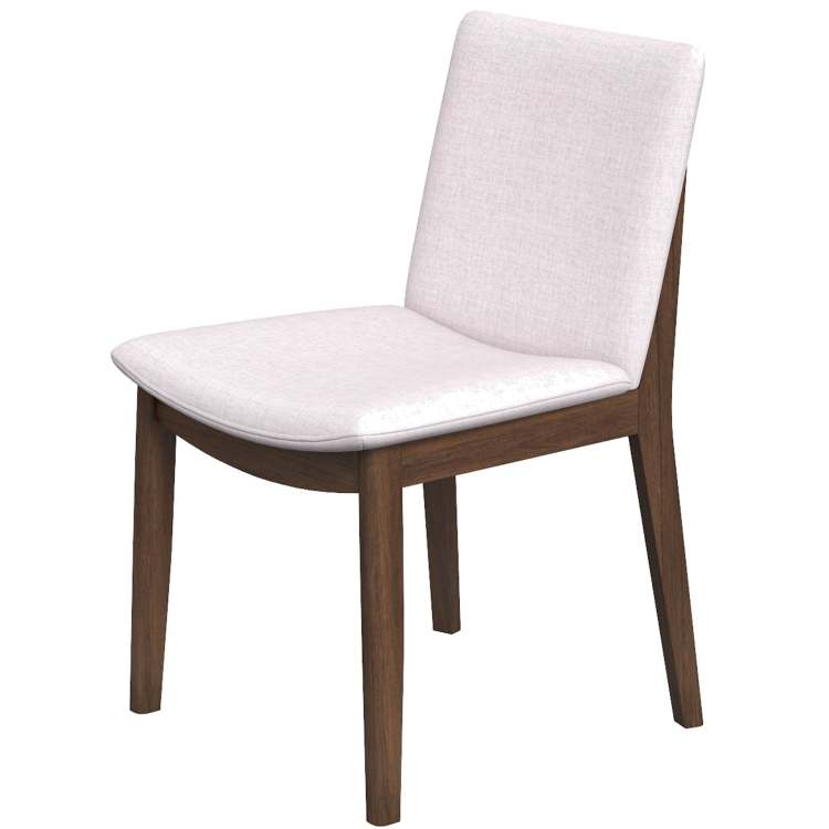 Modern Laura Mid Century Modern Solid Wood Dining Chair Set With Upholstered Fabric, Beige Linen, 20 X 20 X 32 Inches Set Of 2