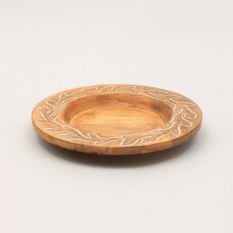 Handcrafted 13" Wood Charger Plate Wooden Dinning Placemat Artisan Wood Tableware