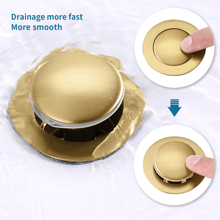 Bathroom Sink Drain Vanity Sink Drain With Strainer Basket Brushed Gold