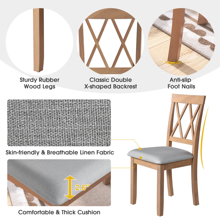 Dining Room Chairs Set Of 2, Accent Diner Chairs Upholstered Fabric Side Stylish Kitchen Chairs With Solid Wood Legs And Padded Seat