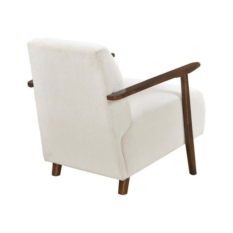 Modern Design 1Pc Accent Chair Beige Corduroy Seat Cushions Solid Wood Living Room Furniture