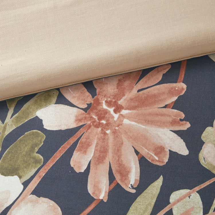 8 Piece Cotton Comforter Set Navy Queen