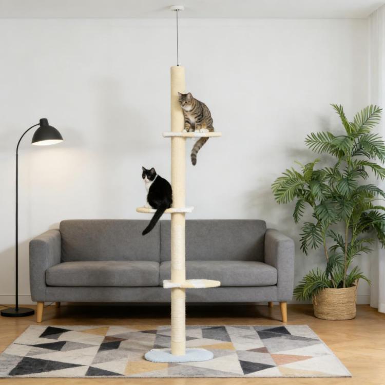 Cat Tree,4 Tier Floor To Ceiling Cat Tree