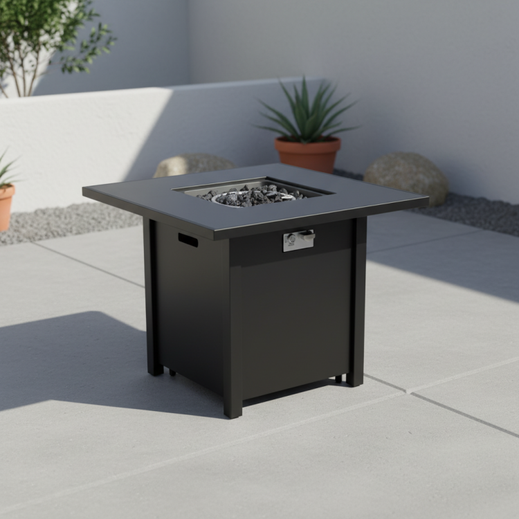 Outdoor Fire Pit For Outdoor Home Garden Backyard Fireplace 30 Inch Steel Black Color