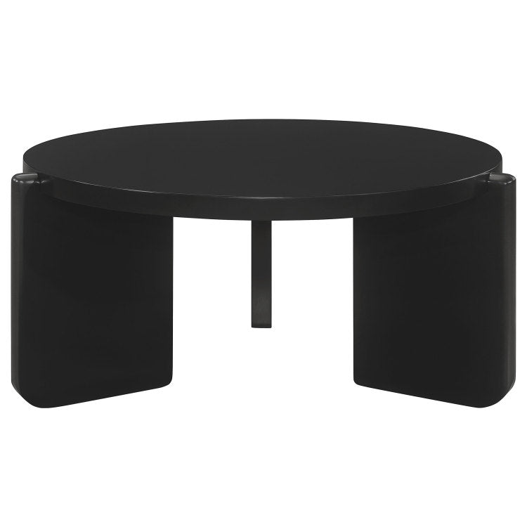 Harrison Black Round Solid Wood Coffee Table