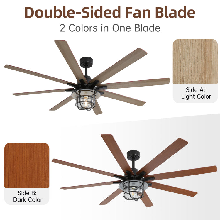 Same As W882P212626 Modern 66 Inch With 6 Speed Wind 8 Blades Remote Control Reversible Dc Motor With Light