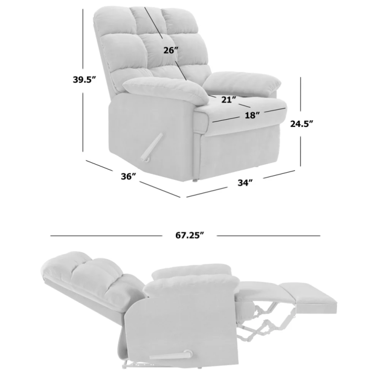 The Granada Recliner In Sage Gray