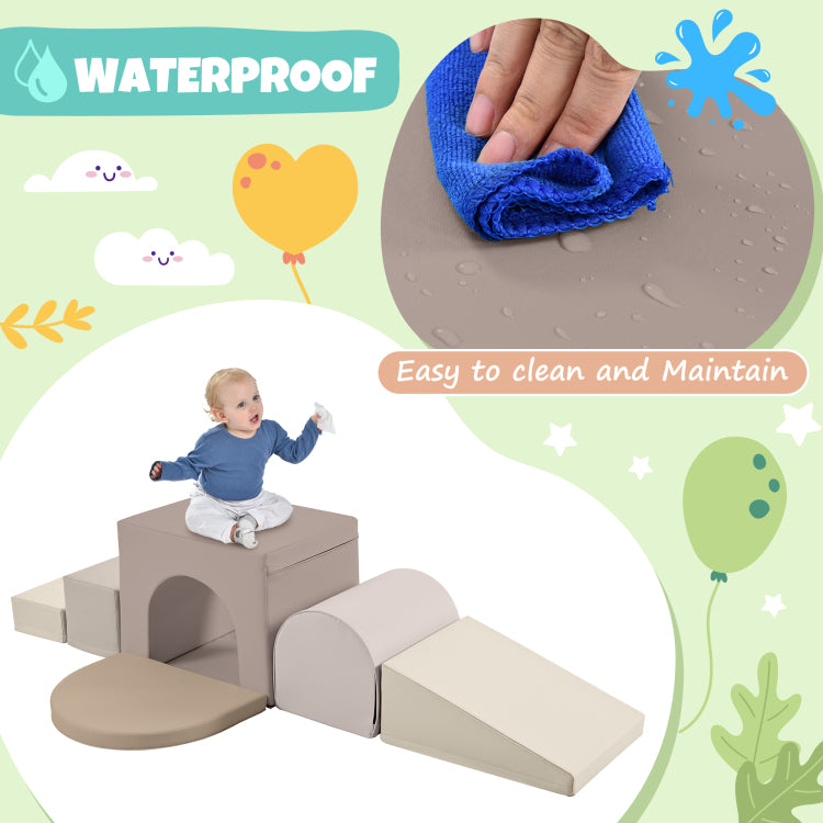 Colorful Soft Climb And Crawl Foam Playset 7 In 1, Soft Play Equipment Climb And Crawl Playground For Toddlers, Kids Crawling And Climbing Indoor Active Play Structure