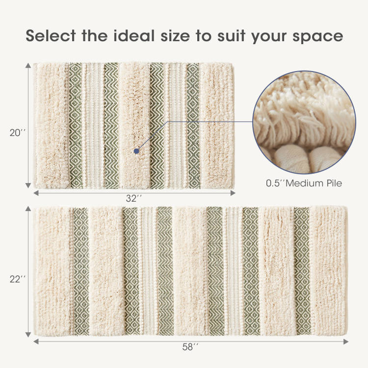 1 Piece 20X32" Bath Rug,Sage Green