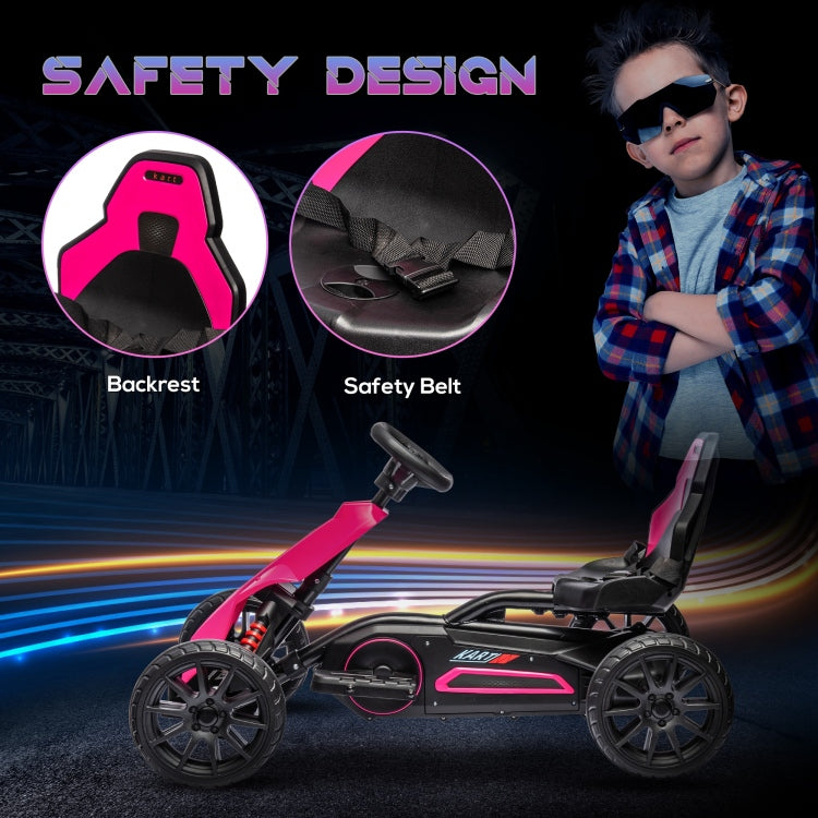 Aosom 12V Electric Go Kart For Kids, Outdoor Ride On Toy With Forward Backward Drive & Adjustable Speed, Gift For Child 3 8 Years Old, Pink