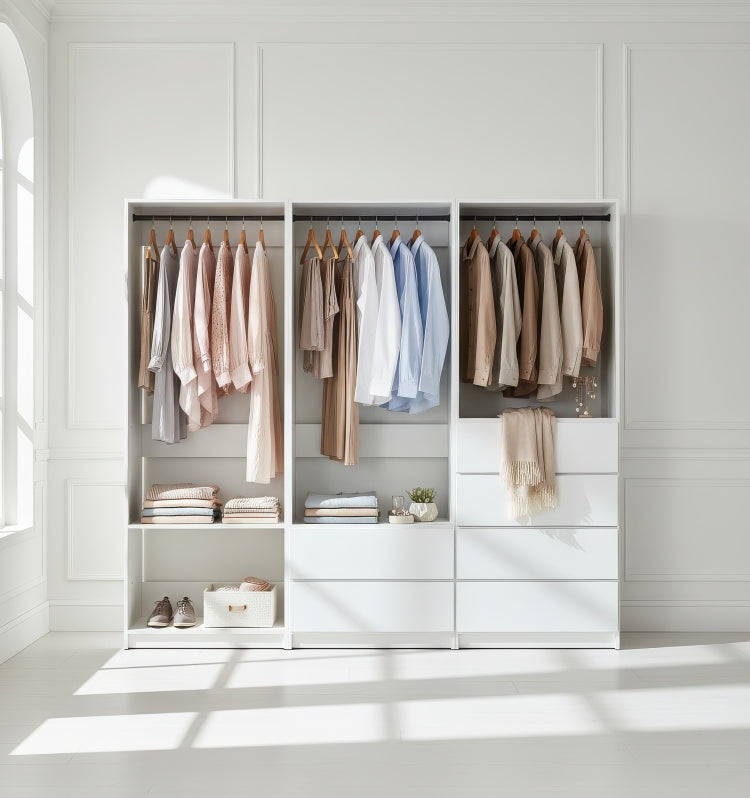 Prosper White Freestanding Walk In Wood Closet System