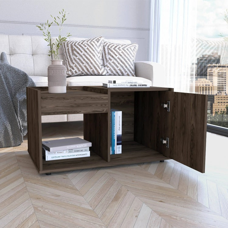 Tualatin 2 Shelf Coffee Table Dark Walnut