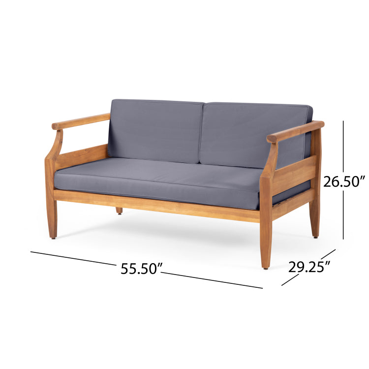 Aston Outdoor 4 Seater Chat Set With Cushions Loveseat & Coffee Table &Club Chair
