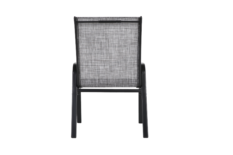 4 Piece Patio Chairs, Outdoor Camping Chairs With Textilene Fabric, Set Of 2 Garden Chairs With Armrest High Backrest For Garden Patio Pool Beach Yard Space Saving Grey