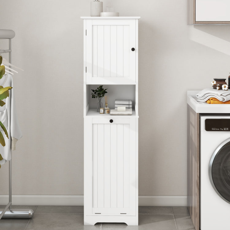 One Compartment One Door Tilt Out Laundry Sorter Cabinet White