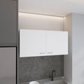 Wall Cabinet 19"H, Two Doors, Two Internal Shelves, White