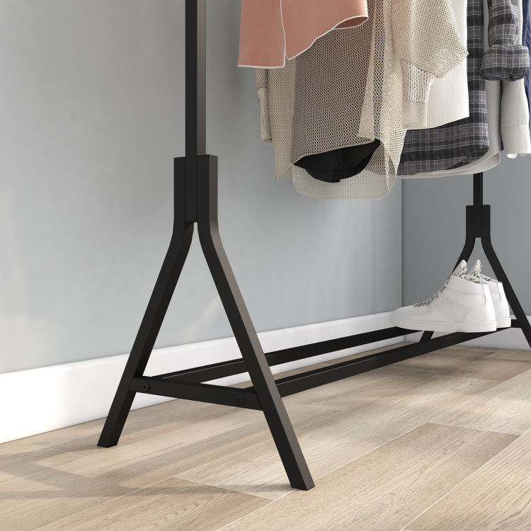 Garment Rack Freestanding Hanger Multi Functional Single Pole Bedroom Clothing Rack Bedroom, Black