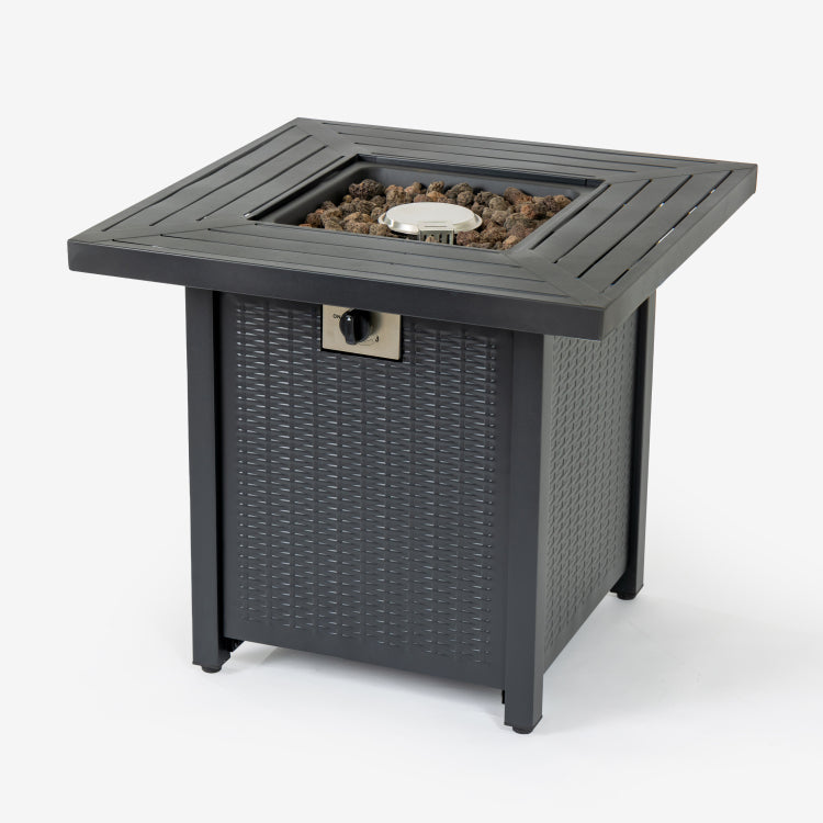 28 Inch Iron Square Propane Fire Pit Table