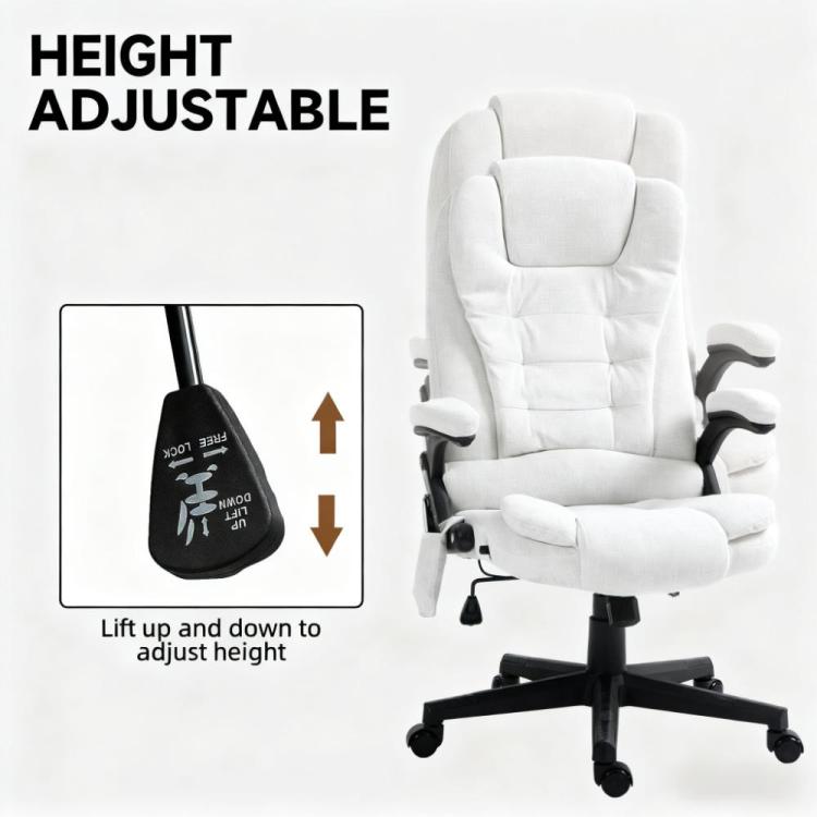 Massage Office Chair With Heat,High Back Massage Desk Chair With Reclining Backrest