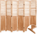 82.8'' W X 65'' H 6 Panel Solid Wood Folding Room Divider, Natural