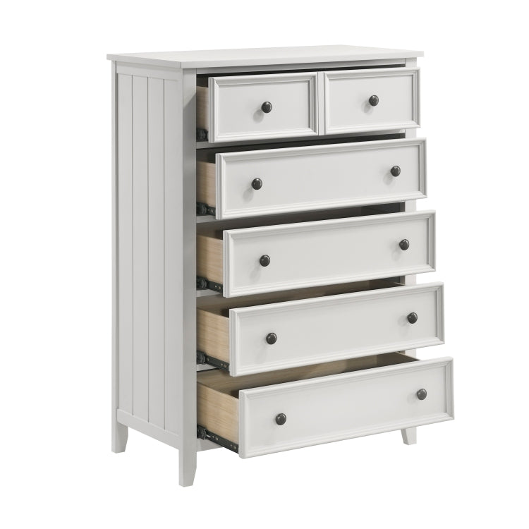 Classic White Finish Chest Of 6 Drawers Storage 1Pc Modern Bedroom Furniture Farmhouse Style