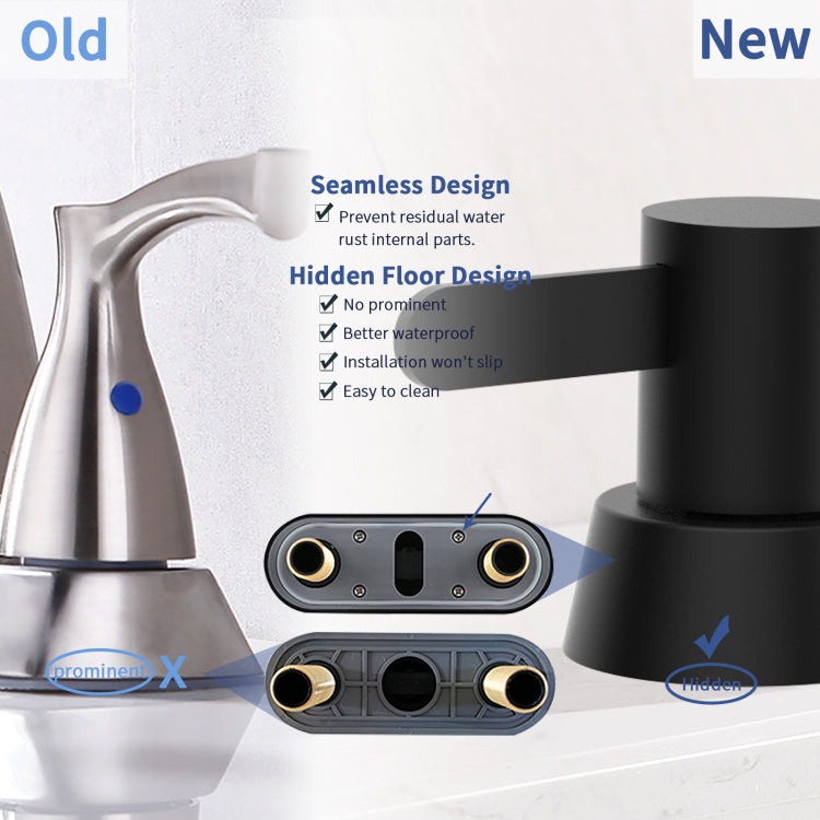 2 Handles Bathroom Sink Faucet, Matte Black Centerset Rv Bathroom Faucets For 3 Hole