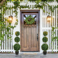 2 Pcs Set. Artificial Ball Boxwood Topiary Trees, Fake Plants In Pot