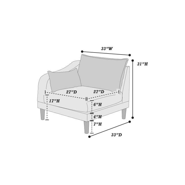 Beautiful Blush Pink Laf Raf One Arm Chair Morgan Fabric 1Pc Chair Pillow Soft Cushion Wood Legs Living Room Furniture