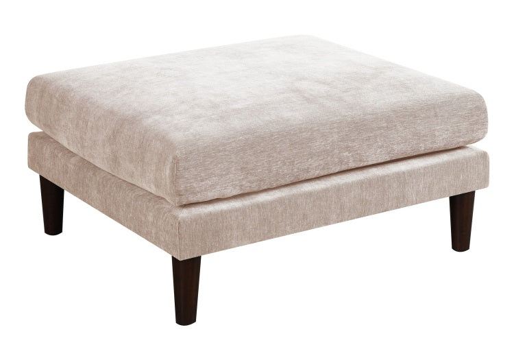 Contemporary 5Pcs Modular Sectional Set One Arm Chairs Armless Chair Ottomans L Shaped Sectional Blush Pink Morgan Fabric