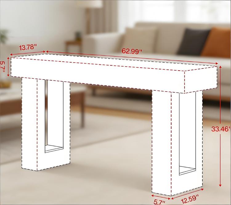 Wooden Console Table, Sofa Side Table, Living Room Table Rectangular Sofa Table Behind The Couch