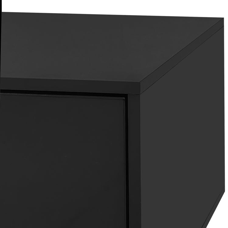 Modern High Glossy Rectangle Coffee Table, Stylish Center Table With Storage Space, Accent Furniture With 16 Color Led Lights For Living Room