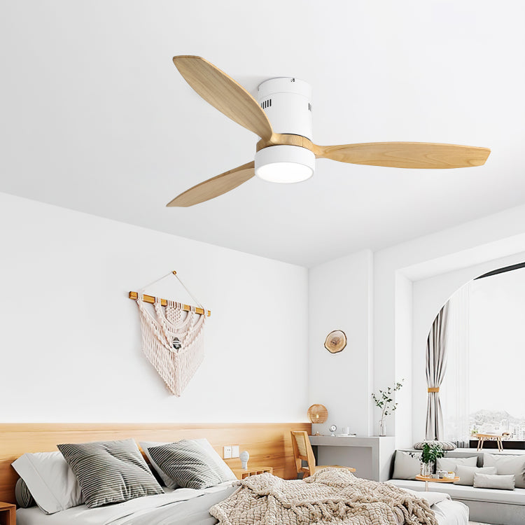 Same As W882P244711 52 Inch Flush Mount Dc 3 Solid Wood Fan Blade Noiseless Reversible Motor Remote Control With Light
