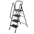 Four Step Ladder, Lightweight Folding Four Step Stool, Wide Anti Slip Pedal And Safety Handle, Sturdy Steel Ladder, Multi Purpose Step Ladder, Suitable For Home, Kitchen, And Office Elevators