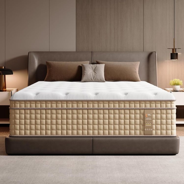 Queen Mattress 14 Inch, 7 Zone Contouring Bed In A Box,Firm Hotel Collection Hybrid Mattresses With Extra Lumbar & Shoulder Support