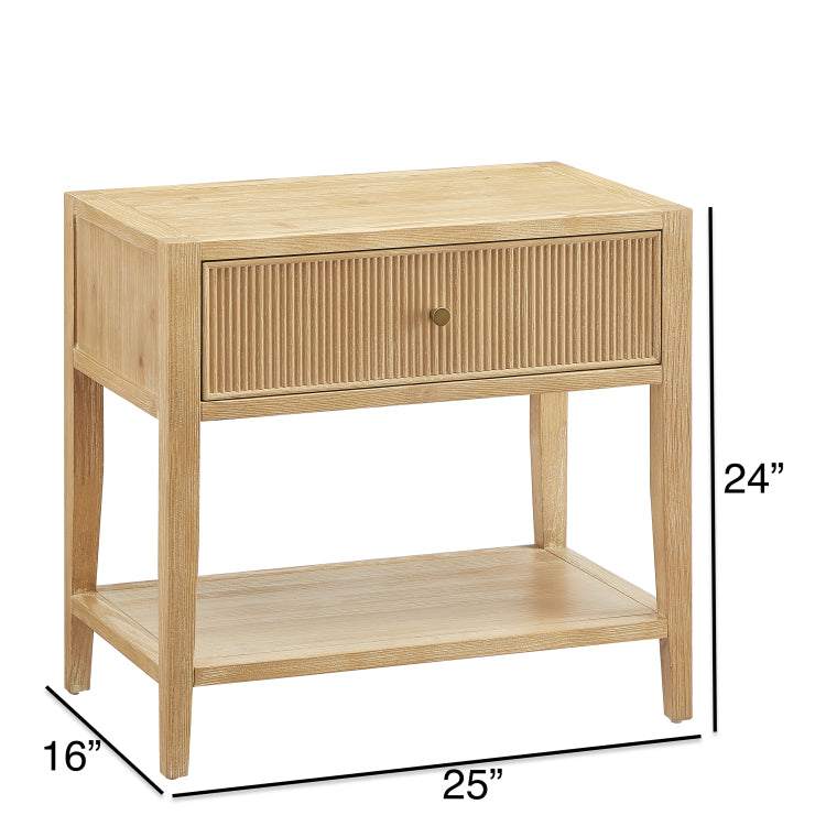 Fleur Natural 1 Drawer Nightstand