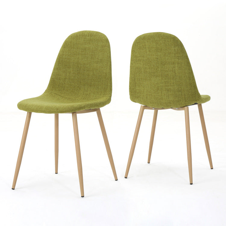 Mid Century Modern Fabric Upholstered Dining Chairs, green - fabric