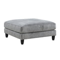 Living Room Furniture Ottoman Gray Corduroy Upholstery 1Pc Soft Cushion Cocktail Ottoman Solid Wood Legs