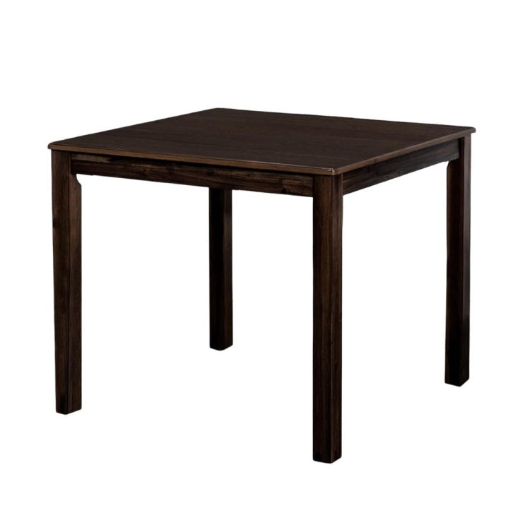 Transitional Style 5Pc Dining Table Set 1X Table & 4X Chairs Square Dining Table Slat Back Chairs Espresso Finish