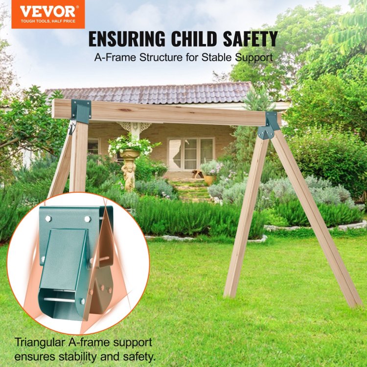 A Frame Middle Swing Set Brackets, Heavy Duty Carbon Steel Swing Set Hardware With Mounting Hardware, Diy Swing Set Bracket Swing Set Kit For 4X4 Legs & 4X6 Beam, Green 2 Pcs