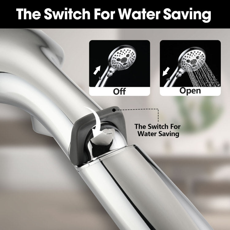 Lift Up Diverter Bathtub Faucet With 6 Settings Handheld Shower In Chrome Rough In Valve Not Included