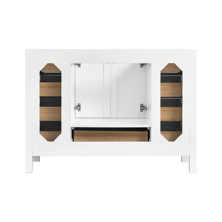 48'' Bathroom Vanity, Freestanding Vanity With Top, Solid Wood Frame Bathroom Storage Cabinet