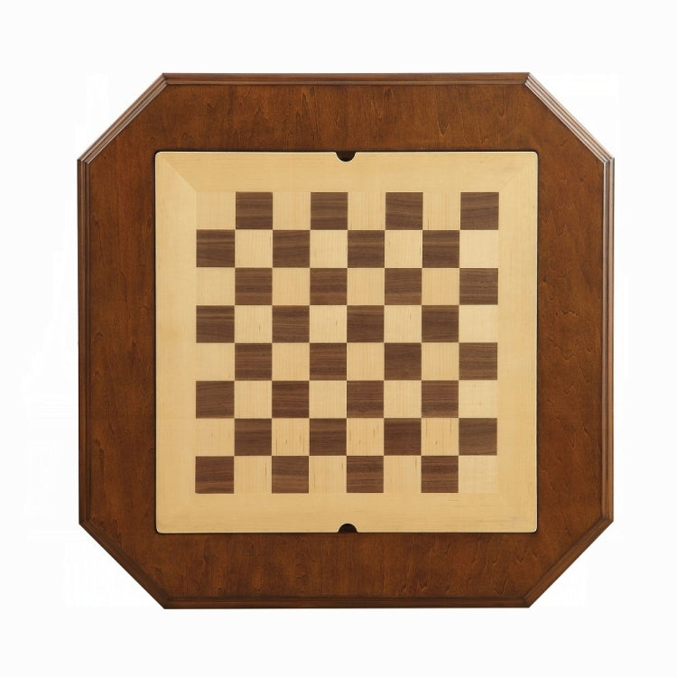 Square Top Game Table With Wooden Pedestal Base, Cherry