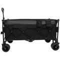 51 Inch Extended Heavy Duty Foldable Utility Wagon 480Lbs Capacity, Patented Ultra Stable Frame, 1:6 Space Saving Fold & 7" All Terrain Wheels, No Assembly Needed, Black Gray
